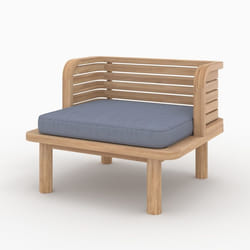 Fauteuil de jardin en teck et coussins gris - Kilda