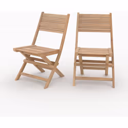 Lot de 2 chaises de jardin pliantes en teck - Nido