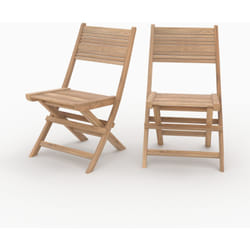 Lot de 2 chaises de jardin pliantes en teck - Nido