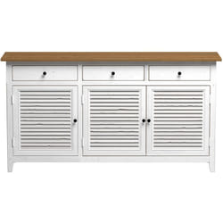 Buffet en bois recyclé blanc effet vieilli - Casa