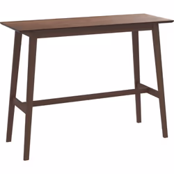 Table de bar rectangulaire 4 personnes en bois foncé 120 cm - Buvette