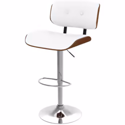 Chaise de bar réglable en PU blanc 65/86 cm - Melchior