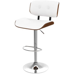 Chaise de bar réglable en PU blanc 65/86 cm - Melchior