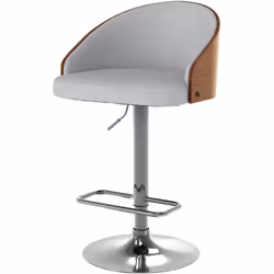 Chaise de bar réglable 63/84 cm en tissu gris clair - Carmelo