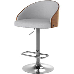 Chaise de bar réglable 63/84 cm en tissu gris clair - Carmelo