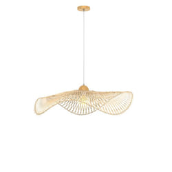 Suspension D75 cm en bambou avec fil blanc - Jipi