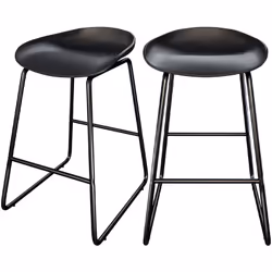 Lot de 2 chaises pour îlot central H65,5 cm noires - Yoshi