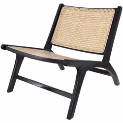 Fauteuil en teck noir et rotin naturel (tressage cannage) - Kilka - Si vous voulez apporter à votre salon une touche au charm ...