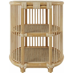 Table d'appoint 2 étagères en rotin naturel - Marthe