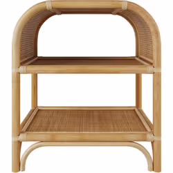 Table de chevet avec étagères en rotin - Gaspy - En adoptant la table de chevet en rotin Gaspy, votre chambre sera nimbée d’u ...