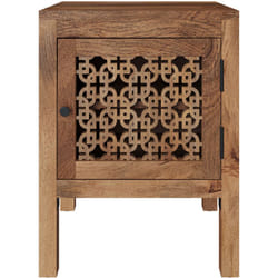 Table de chevet ajourée en bois de manguier - Jaya