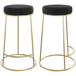 Lot de 2 tabourets pour îlot central 63 cm en velours noir - Kendal