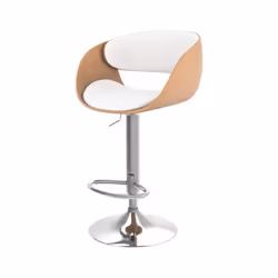 Chaise de bar réglable en cuir synthétique blanc 62,5/83,5 cm - Adelmar