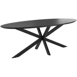 Table ovale 8 personnes en bois de teck recyclé noir 220 cm - Sparo