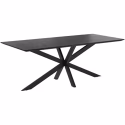 Table rectangulaire 8 personnes en bois de teck recyclé noir 220 cm - Marvel