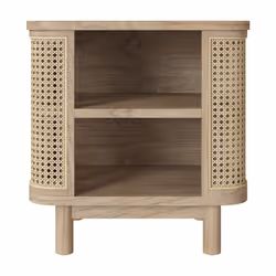 Table de chevet en bois massif et cannage - Antik