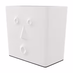 Cache-pot blanc en terre cuite H21 cm - Baho