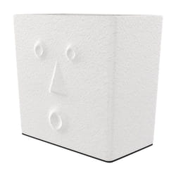 Cache-pot blanc en terre cuite H21 cm - Baho