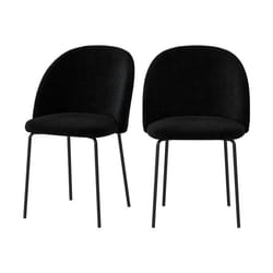 Lot de 2 chaises en tissu bouclette noir - Karl