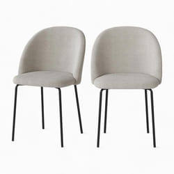 Lot de 2 chaises en tissu bouclette beige - Karl