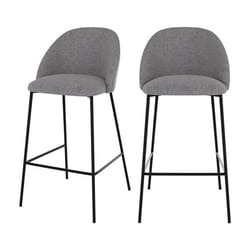 Lot de 2 chaises pour îlot central 66 cm en tissu chiné gris foncé - Karl