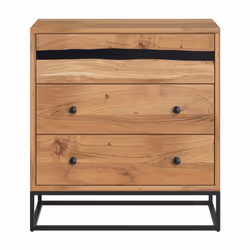 Commode en bois d'acacia et métal, 3 tiroirs - Alabama