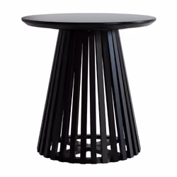 Table d'appoint ronde noire en bois d'acacia D50 cm - Képès