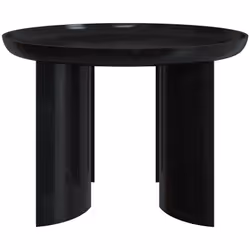 Table basse ronde noire en bois de manguier D60 cm - Blake