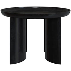 Table basse ronde noire en bois de manguier D60 cm - Blake