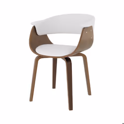 Chaise en cuir synthétique blanc - Piada