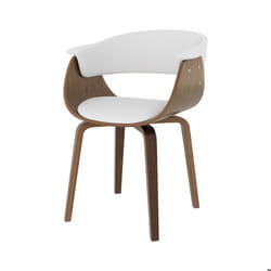Chaise en cuir synthétique blanc - Piada