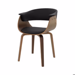 Chaise en cuir synthétique noir - Piada