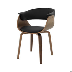 Chaise en cuir synthétique noir - Piada