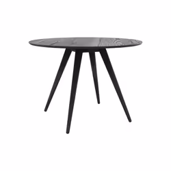 Table ronde 4 personnes en bois de frêne plaqué noir D105 cm - Liwa