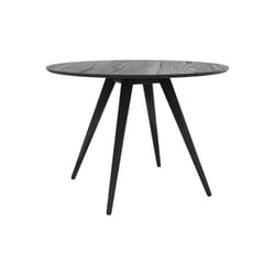 Table ronde 4 personnes en bois de frêne plaqué noir D105 cm - Liwa