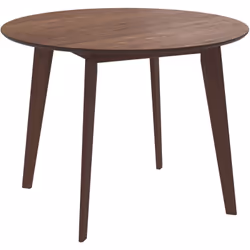 Table ronde 4 personnes en bois foncé D100 cm - Réno