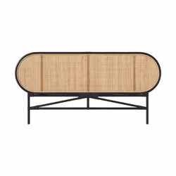 Tête de lit en rotin naturel et noir 160 cm - Navahino
