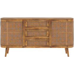 Buffet 2 portes et 3 tiroirs en cannage - Wava