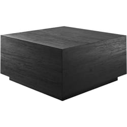 Table basse carré en bois de teck recyclé noir 70 cm - zoé