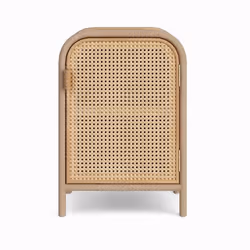 Table de chevet en rotin, 1 porte - Alata