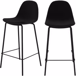 Lot de 2 chaises pour îlot central 65.5 cm en tissu bouclette noir - Henrik