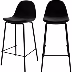Lot de 2 chaises pour îlot central 65 cm en velours noir - Henrik