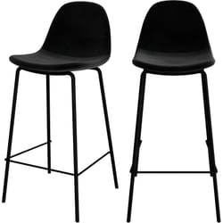Lot de 2 chaises pour îlot central 65 cm en velours noir - Henrik