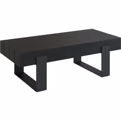 Table basse noire en bois de teck recyclé et pieds en métal - Lya
