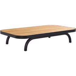 Table basse de jardin en bois d'acacia et pieds en métal noir - Samba