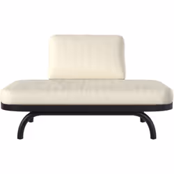 Fauteuil de jardin 2 places blanc cassé et pieds en métal noir - Samba