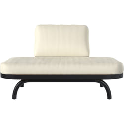 Fauteuil de jardin 2 places blanc cassé et pieds en métal noir - Samba