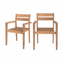 Lot de 2 chaises de jardin en bois de teck - Lucia