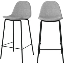 Lot de 2 chaises pour îlot central en tissu gris clair 65,5 cm - Henrik