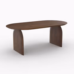 Table ovale en bois de manguier massif 6 places - Alix
